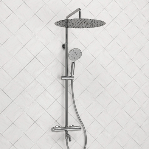 Душевая система WasserKRAFT A188.117.127.087.CH Thermo с термостатом Хром латунь на стену