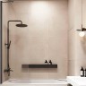 Шторка на ванну Veconi Palau 100 PL84B-100-01-C7 профиль Черный матовый стекло прозрачное