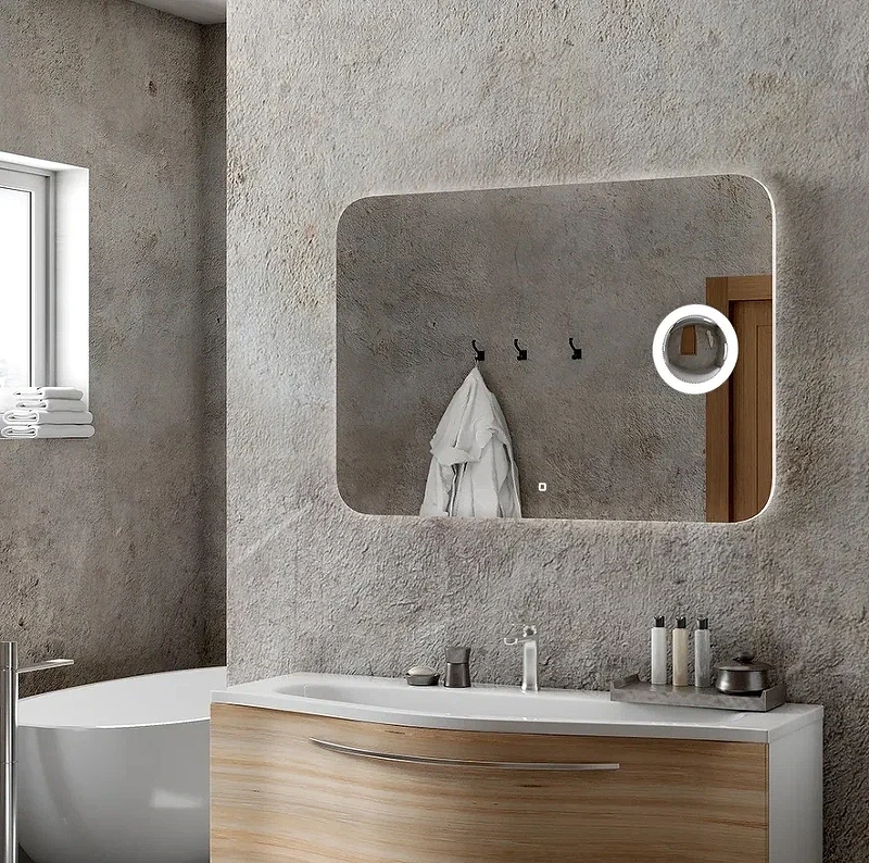Зеркало Континент Elegant 1200х700 ЗЛП699 с подсветкой с сенсорным выключателем стекло