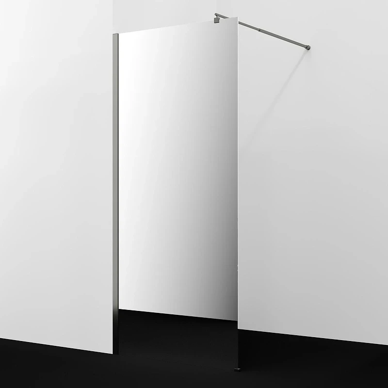 Душевая перегородка WasserKRAFT Rur 90 30W39GR-MR профиль Графит стекло зеркальное