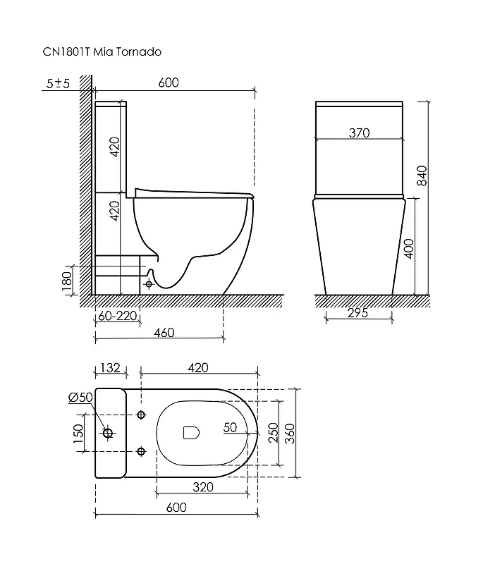 Унитаз компакт Ceramicanova Mia CN1801T цвет Белый с бачком и сиденьем Микролифт
