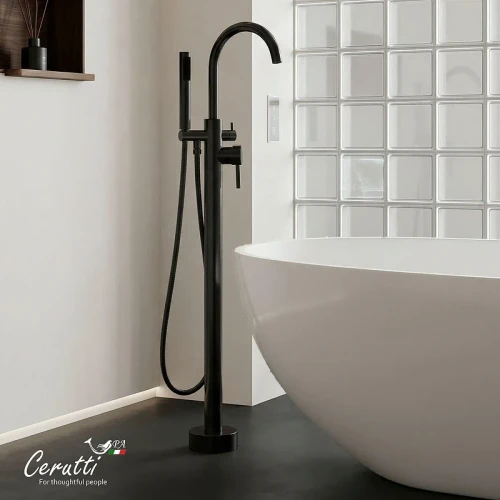 Смеситель для ванны Ceruttispa Тобия (Tobia) GG CT12114 12114 цвет Черный матовый