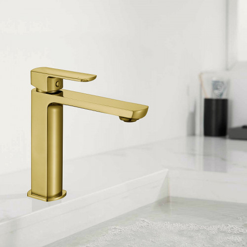 Смеситель для раковины Vincea Next VBF-1N1BG Брашированное золото латунь