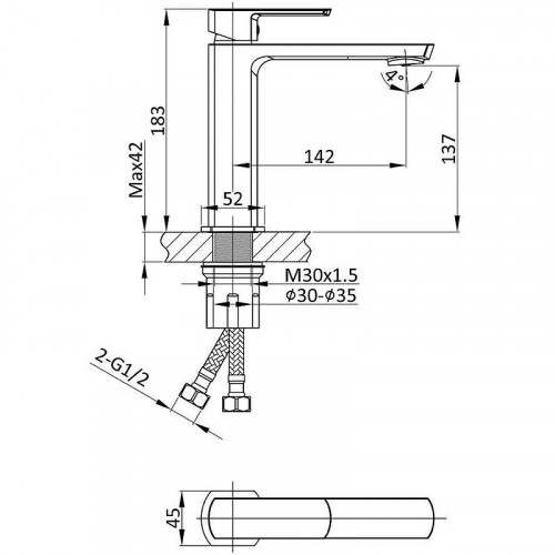 Смеситель для раковины Vincea Next VBF-1N1BG Брашированное золото латунь