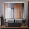 Зеркало Bond Loft 100x80 M35ZE-10080 с подсветкой Черное глянцевое с бесконтактным выключателем МДФ / ЛДСП, стекло