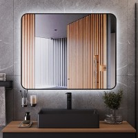 Зеркало Bond Loft 100x80 M35ZE-10080 с подсветкой Черное глянцевое с бесконтактным выключателем МДФ / ЛДСП, стекло
