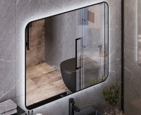 Зеркало Bond Loft 100x80 M35ZE-10080 с подсветкой Черное глянцевое с бесконтактным выключателем МДФ / ЛДСП, стекло