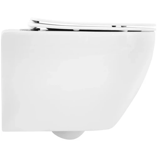 Комплект унитаза Cezares Stylus CZR-513-TH-R/CZR2316SC с инсталляцией BelBagno BB026/BB051CR с сиденьем Микролифт и клавишей смыва Хром фаянс подвесной