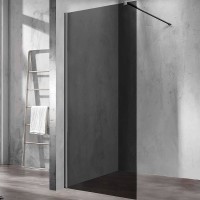 Душевая перегородка Vincea Walk-In 110 VSW-1H110CGGM профиль Вороненая сталь стекло тонированное