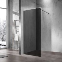 Душевая перегородка Vincea Walk-In 110 VSW-1H110CGGM профиль Вороненая сталь стекло тонированное