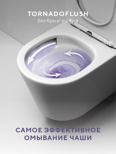 Унитаз Abelsberg Element ELC70701WH подвесной цвет Белый глянцевый с сиденьем Микролифт