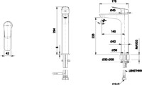 Смеситель для раковины Bravat Rhein F1429564BW-A-ENG Черный матовый