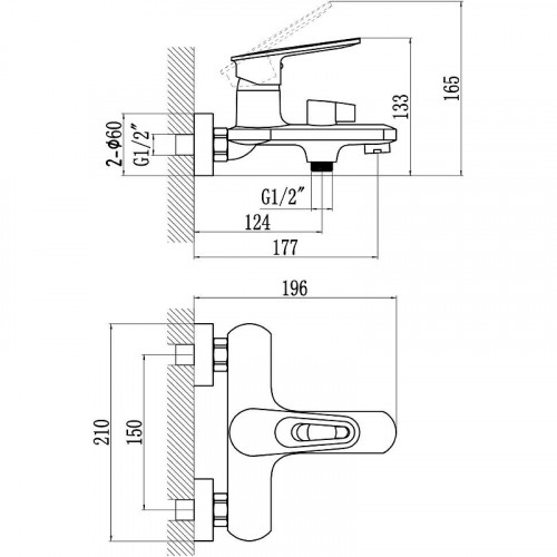 Смеситель для ванны Savol S-600603A цвет Хром