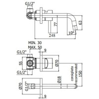 Смеситель для раковины Paffoni Light LIG007HG70 Золото медовое латунь встраиваемый