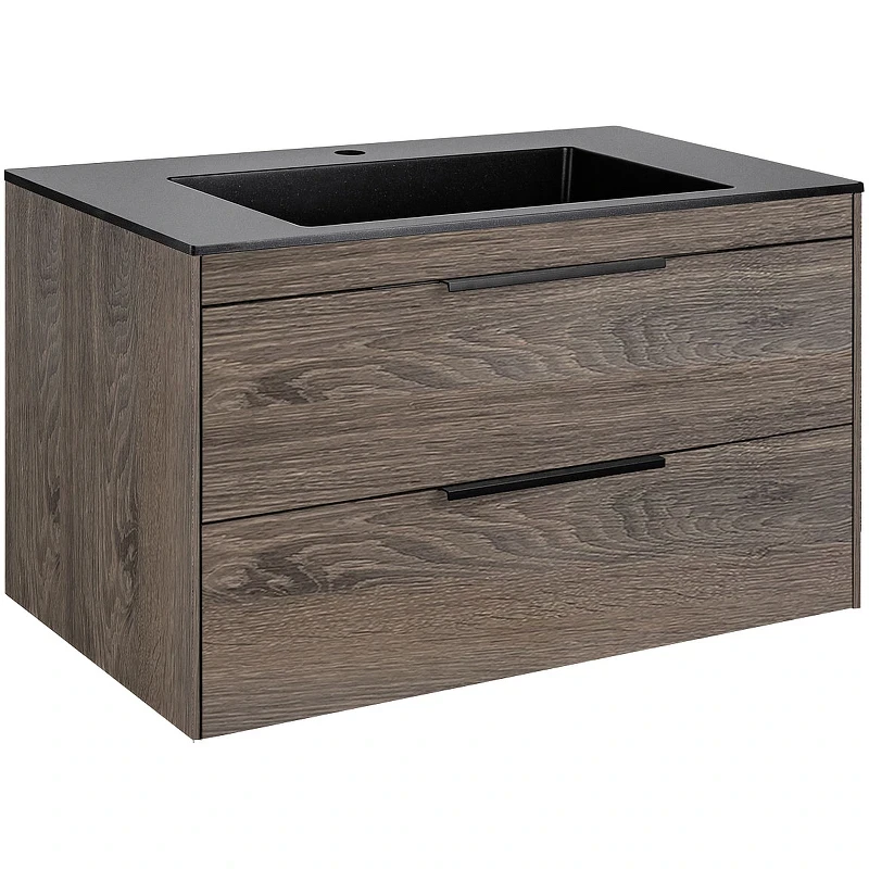 Тумба под раковину Vincea Chiara 2D 80 VMC-2C2800RO подвесная R.Oak МДФ / ЛДСП