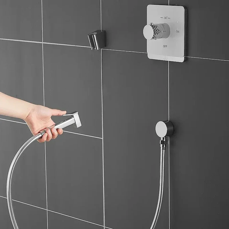 Гигиенический душ со смесителем Rose R105C с термостатом цвет Белый Хром