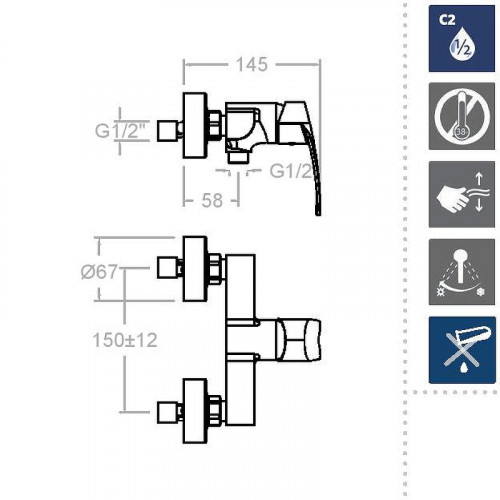 Смеситель для душа Ramonsoler New Fly 570802SNM Черный матовый