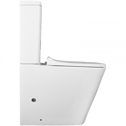 Унитаз компакт Azario Quadro AZ-2175 Белый с бачком и сиденьем Микролифт фаянс напольный