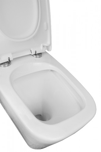 Унитаз компакт Azario Quadro AZ-2175 Белый с бачком и сиденьем Микролифт фаянс напольный