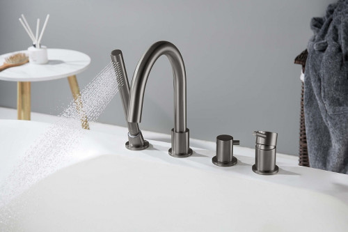 Смеситель на борт ванны Aquatek Европа AQ1348BGM цвет Оружейная сталь