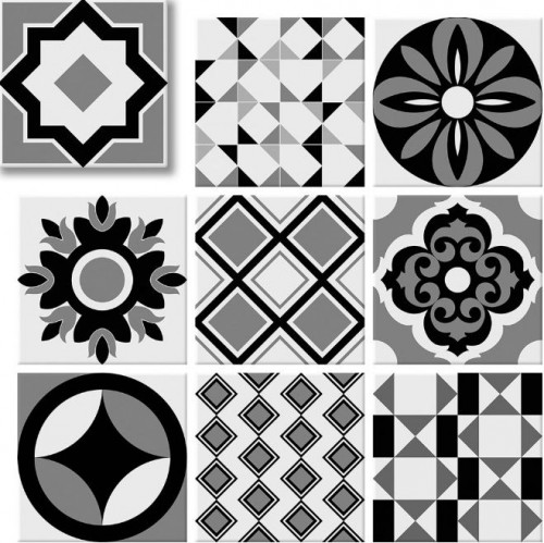 Керамогранит Geotiles Geomix Vendome 22,3х22,3 белый, черный Испания