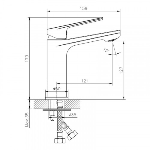 Смеситель для раковины Belz B533-7 B10533-7 Черный латунь