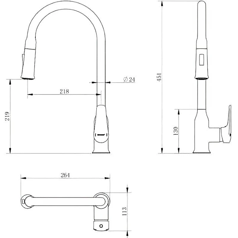 Смеситель для кухни Haiba HB73816 Хром латунь