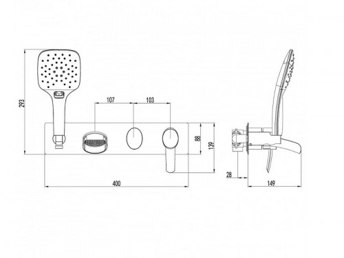 Смеситель для ванны Lemark Atlantiss LM3224C Хром латунь встраиваемый
