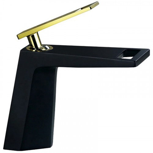 Смеситель для раковины Bronze de Luxe Quadro A919B Черный Золото латунь