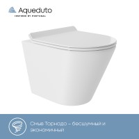 Унитаз Aqueduto Cone Торнадо CONT0110 подвесной Белый глянцевый с сиденьем Микролифт фаянс подвесной