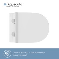 Унитаз Aqueduto Cone Торнадо CONT0110 подвесной Белый глянцевый с сиденьем Микролифт фаянс подвесной