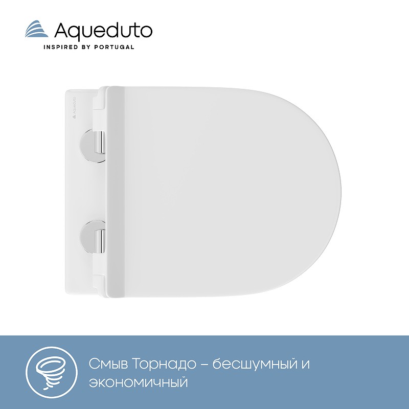 Унитаз Aqueduto Cone Торнадо CONT0110 подвесной Белый глянцевый с сиденьем Микролифт фаянс подвесной