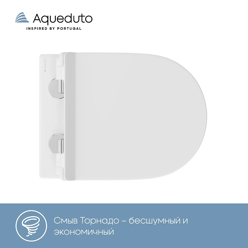 Унитаз Aqueduto Cone Торнадо CONT0110 подвесной Белый глянцевый с сиденьем Микролифт фаянс подвесной