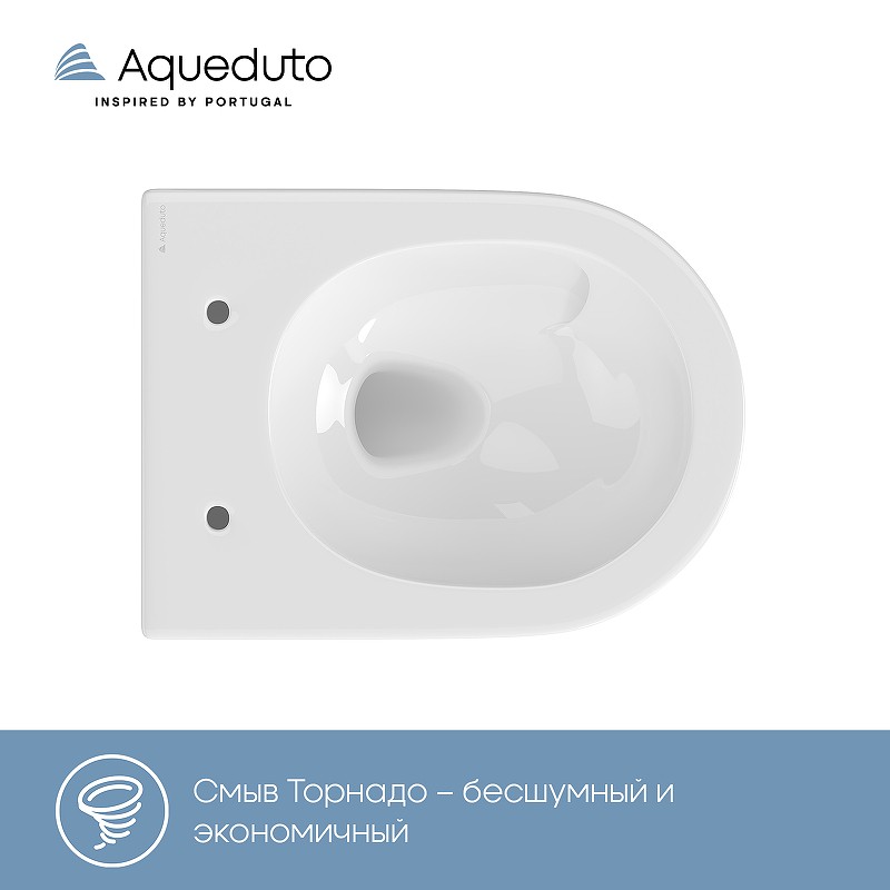 Унитаз Aqueduto Cone Торнадо CONT0110 подвесной Белый глянцевый с сиденьем Микролифт фаянс подвесной