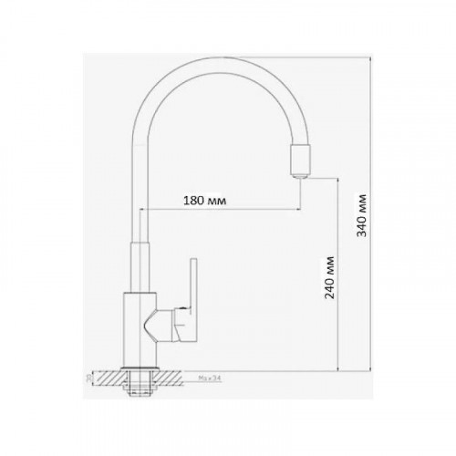 Смеситель для кухни D-Lin D155318-5 цвет  Хром  Зеленый