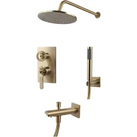 Душевая система Bronze de Luxe 1760'S 6630CG Золото матовое латунь встраиваемый