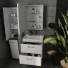 Зеркальный шкаф Style Line Каре 55 L СС-00002373 с подсветкой Белый МДФ / ЛДСП, стекло