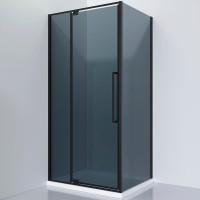 Душевой уголок Black&amp;White Stellar Wind S818 BG 100x80 8181000G профиль Черный матовый стекло серое