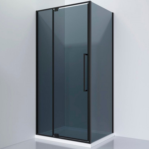 Душевой уголок Black&amp;White Stellar Wind S818 BG 100x80 8181000G профиль Черный матовый стекло серое