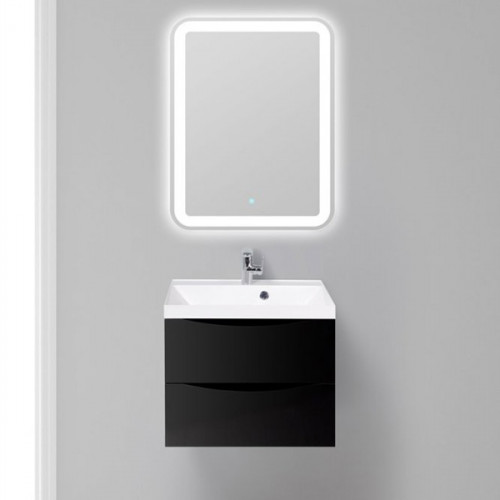 Тумба под раковину BelBagno Marino 60  MARINO-600-2C-SO-NL-P подвесная Nero Lucido МДФ / ЛДСП