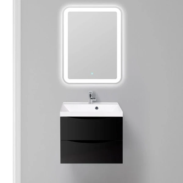 Тумба под раковину BelBagno Marino 60 MARINO-600-2C-SO-NL-P подвесная Nero Lucido МДФ / ЛДСП