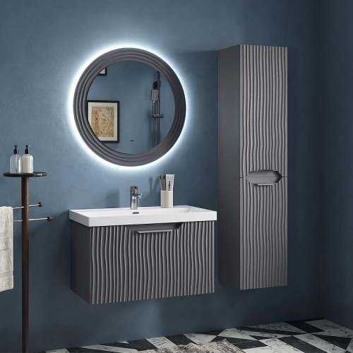 Шкаф пенал Equil Mirage 36 ppMIRAGE36.R-07 подвесной цвет Графит софт