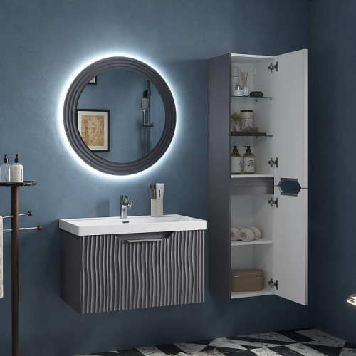 Шкаф пенал Equil Mirage 36 ppMIRAGE36.R-07 подвесной цвет Графит софт