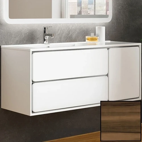 Тумба с раковиной SanVit Бруно-2 120 L kbruno2120 с фактурой под дерево подвесная Кедр МДФ / ЛДСП