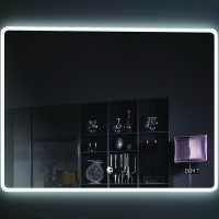 Зеркало Esbano 100 ESMI2073KDS с подсветкой с сенсорным выключателем с подогревом и часами стекло