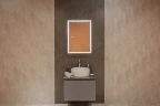 Зеркальный шкаф Silver Mirrors Киото-2 Flip 50 LED-00002681 с подсветкой Белый МДФ / ЛДСП, стекло