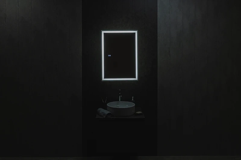 Зеркальный шкаф Silver Mirrors Киото-2 Flip 50 LED-00002681 с подсветкой Белый МДФ / ЛДСП, стекло