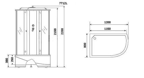 Душевая кабина Niagara Luxe 120x80 NG-7712GL с гидромассажем