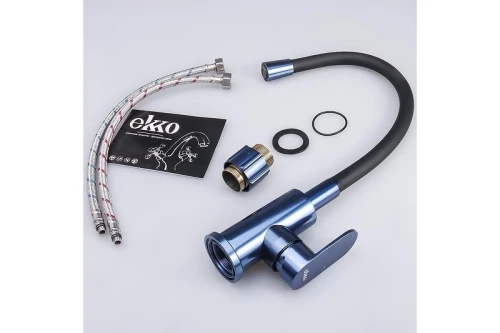 Смеситель для кухни Ekko E4223-8 цвет Синий Черный
