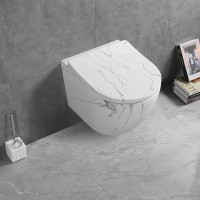 Унитаз Ceruttispa Sella Aria Tornado MMW CT9532 подвесной Белый матовый мрамор с сиденьем Микролифт фарфор подвесной
